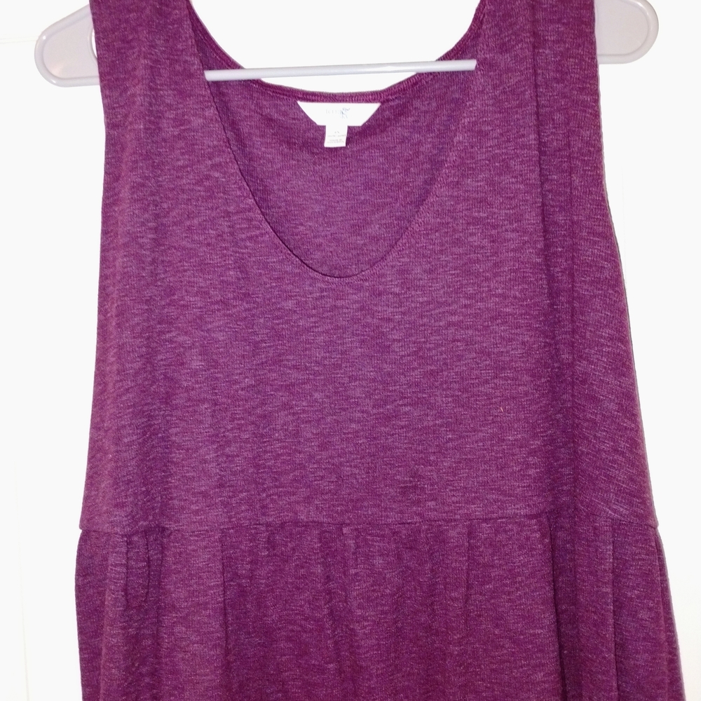 Terra & Sky Plum Heather Scoop Neck Tank PTP 24"
